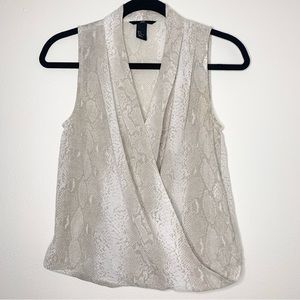 H&M | Sleeveless Snakeskin Print Wrap Top - 2